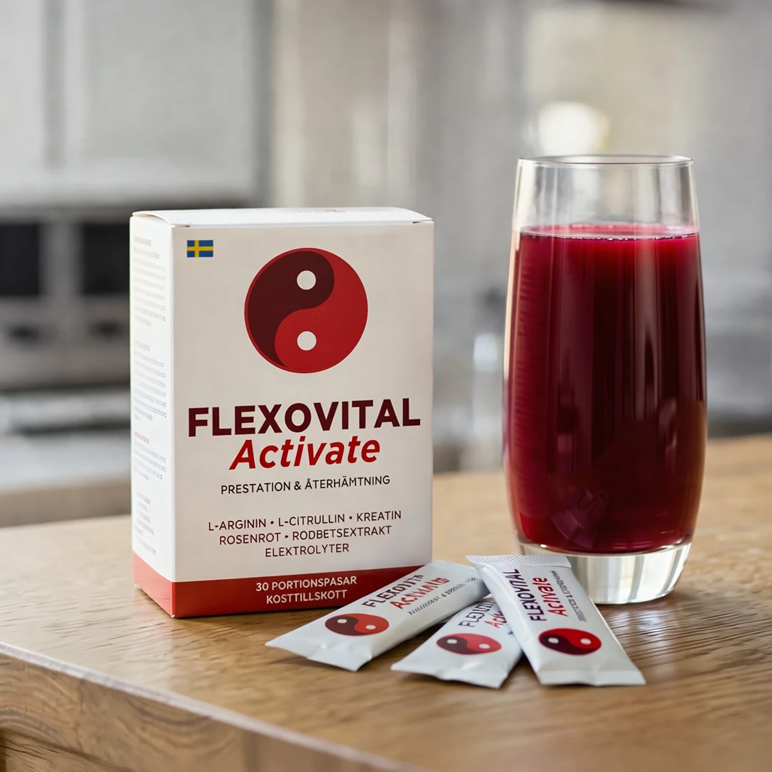 Flexovital Activate — portionspåsar och glas